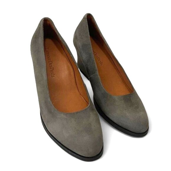L'Amour Des Pieds Jolanda Charcoal Suede Woman's Pump, Size 8.5 - Picture 3 of 11